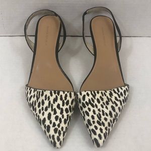 Banana Republic Real Fur Leather Slingback Heels